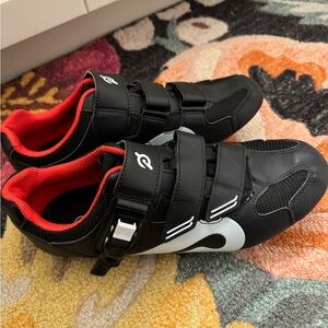Peloton Black and Red Women's Cycling Shoes